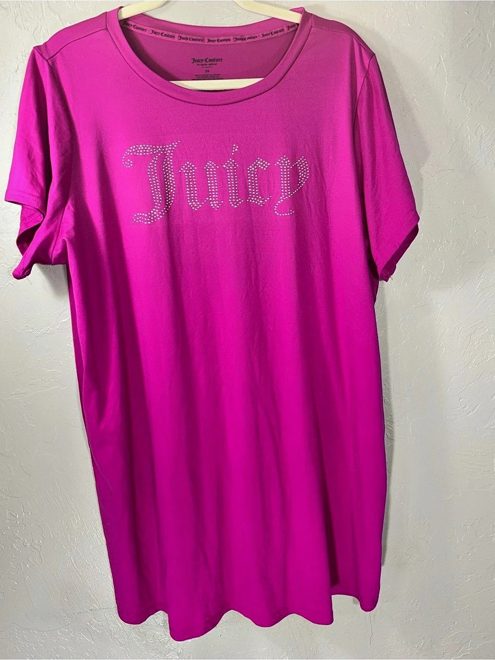 Juicy Couture Logo Tunic Tee in Pink Size 2X Like New